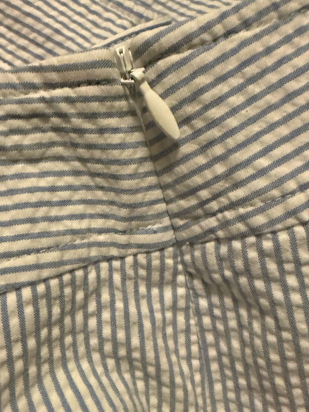 SOLD Talbots Blue White Seersucker Stripe Ankle Pants High Rise Coastal  12 - Picture 8 of 8